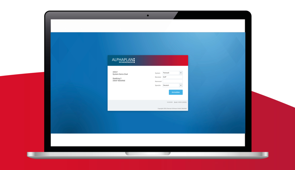 Screenshot ALPHAPLAN Rechnungswesen Login